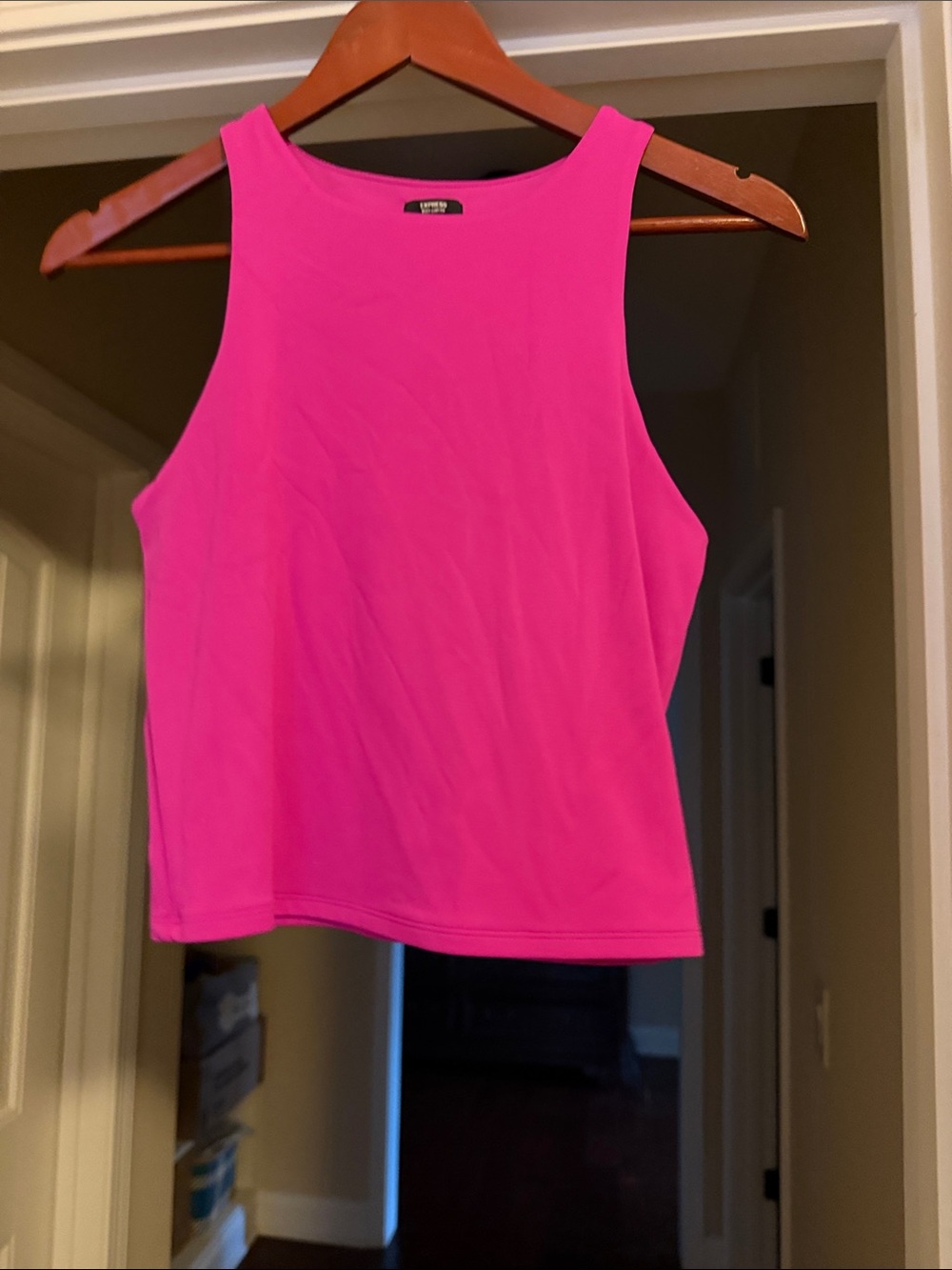 Express Neon Pink High Neck Tank Top